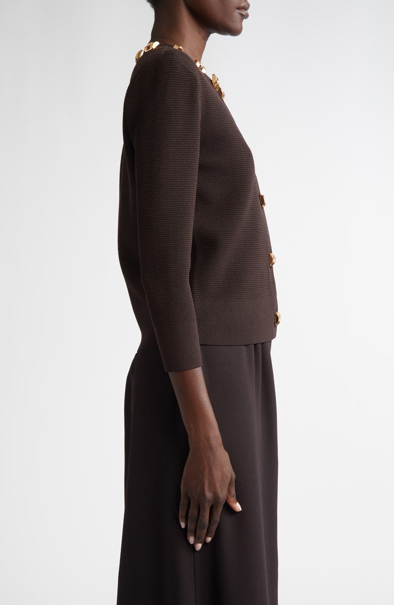 St. John Collection Studded Piqué Cardigan, Alternate, color, 