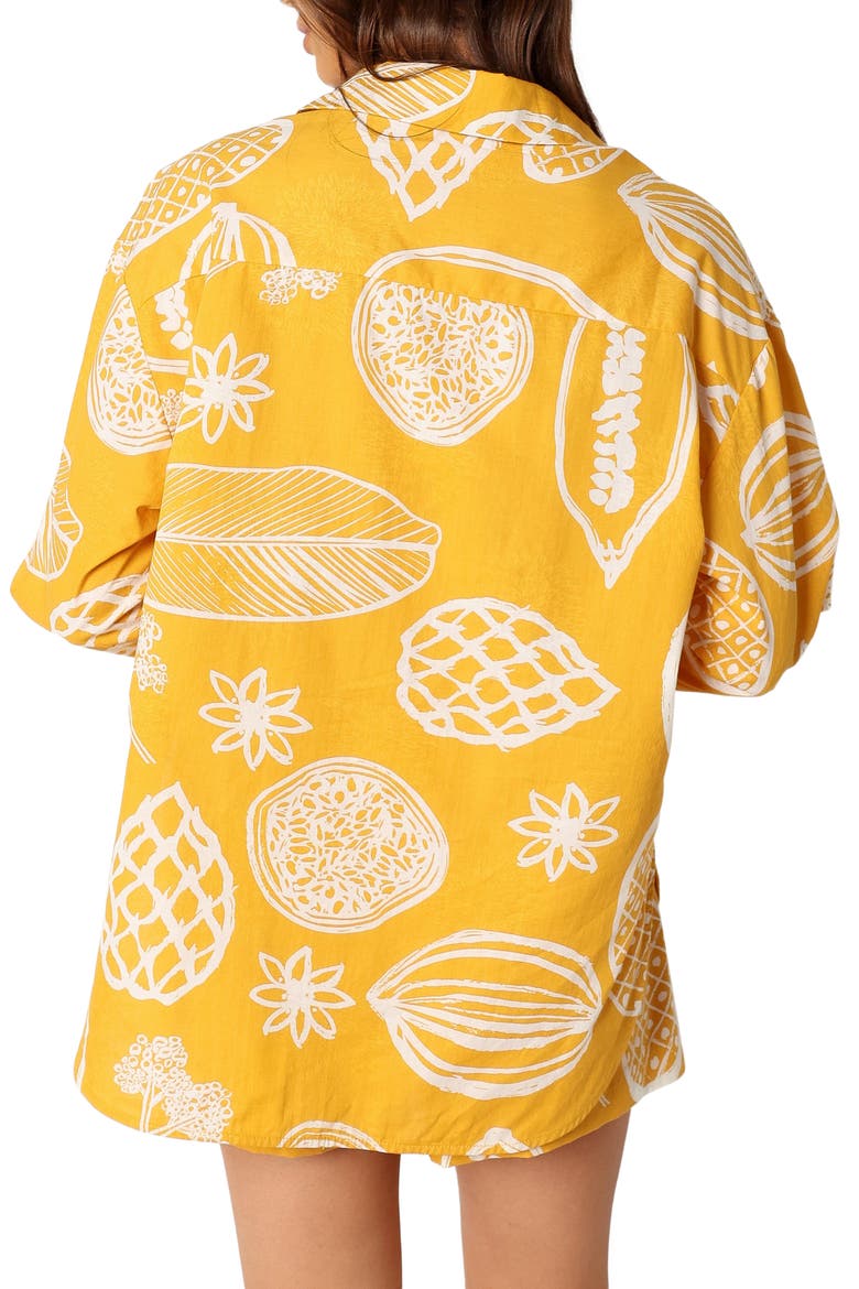 Bonnie Cotton & Linen Button-Up Shirt & Shorts Set, Alternate, color, YELLOW