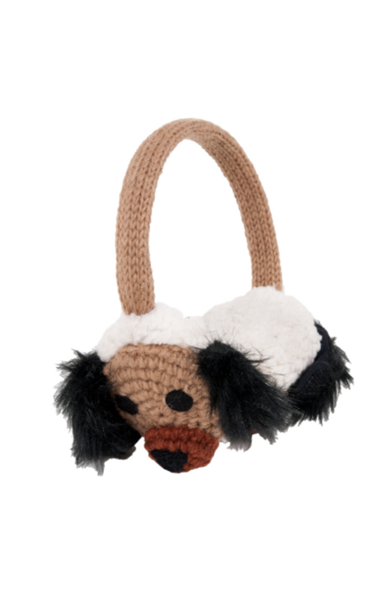 Nirvanna Designs Crochet Dog Earmuffs, Main, color, Brown