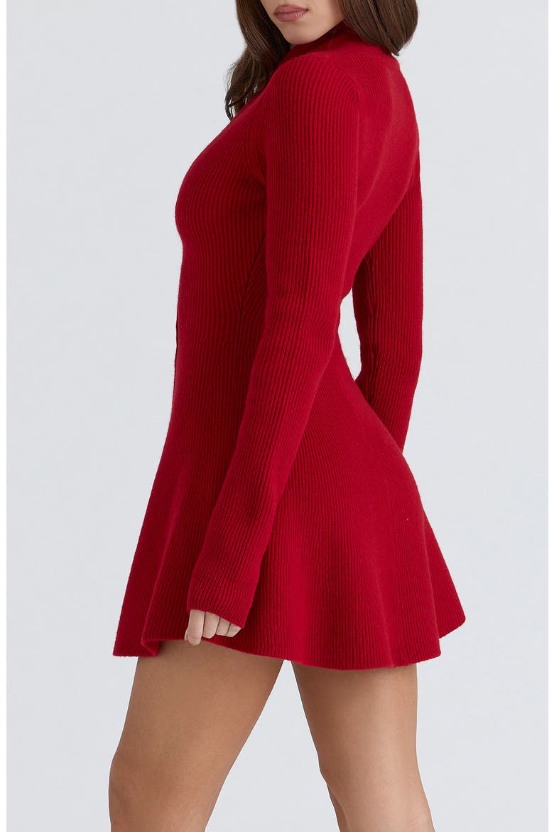 Aubrey Long Sleeve Wool Blend Sweater Minidress, Alternate, color, RED