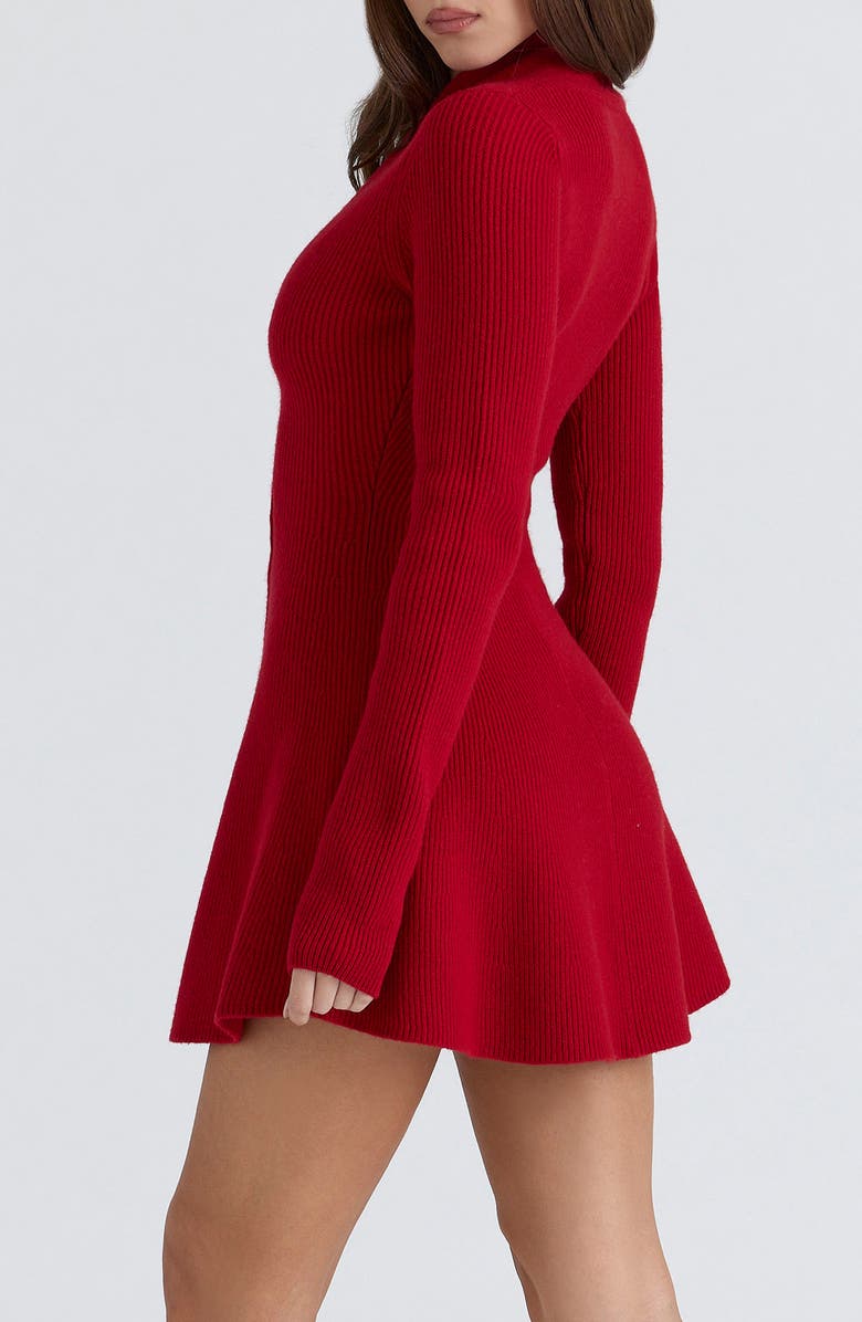 HOUSE OF CB Aubrey Long Sleeve Wool Blend Sweater Minidress, Alternate, color, Red