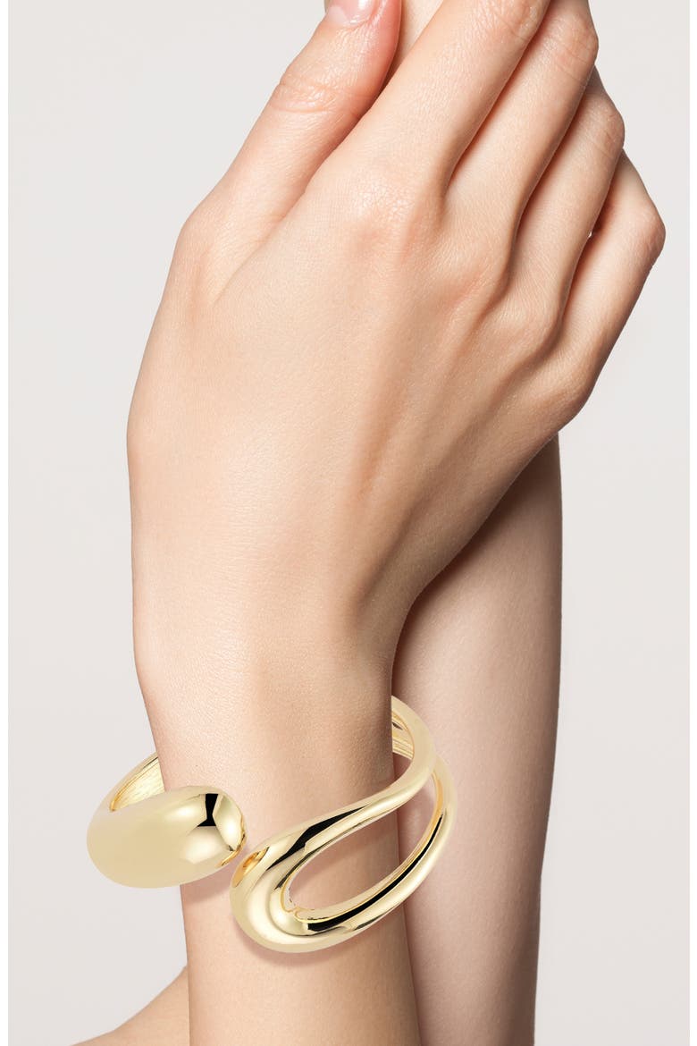 Hinge Bypass Bangle, Alternate, color, GOLD