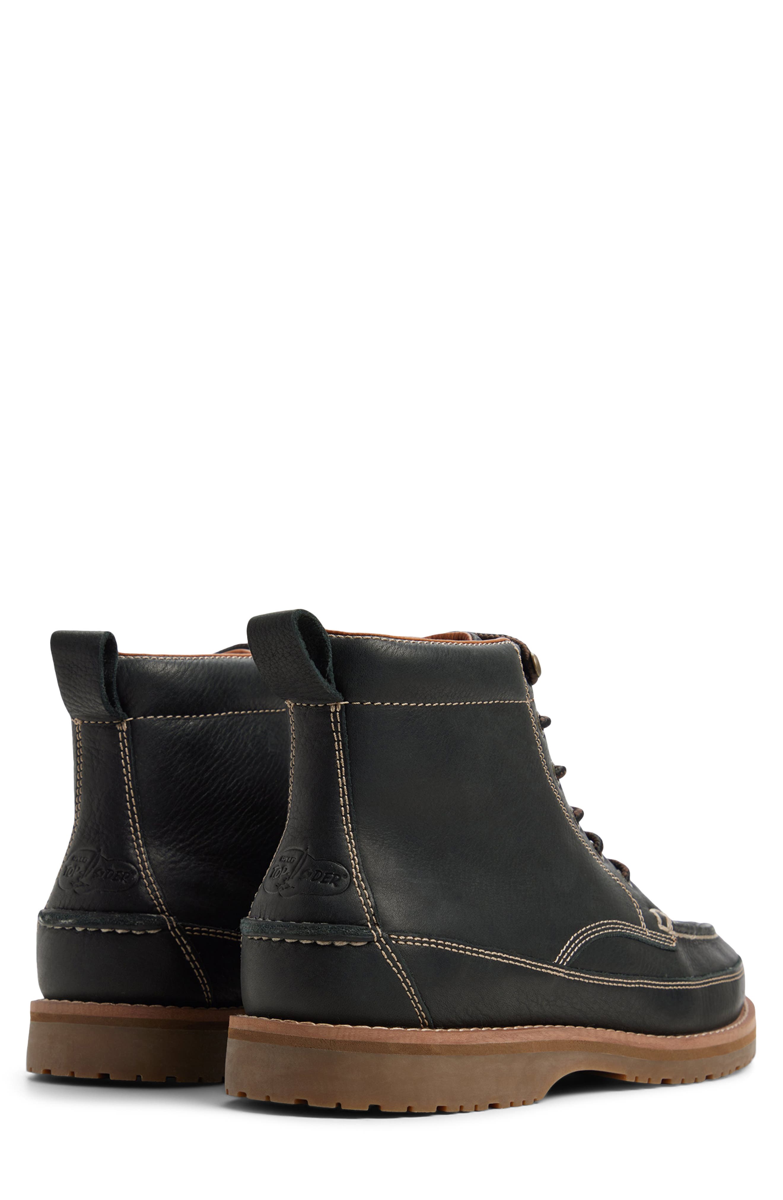 Mini Lug Moc Leather Boot, Alternate, color, BLACK
