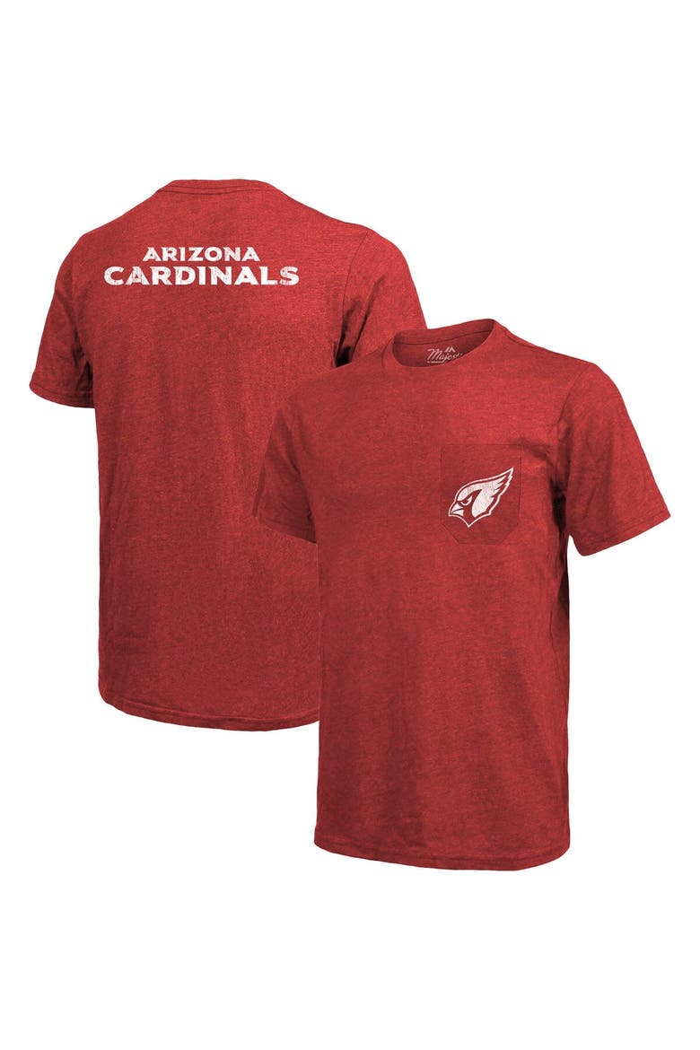 Arizona Cardinals Majestic Threads Tri-Blend Pocket T-Shirt - Cardinal, Main, color, Cardinal