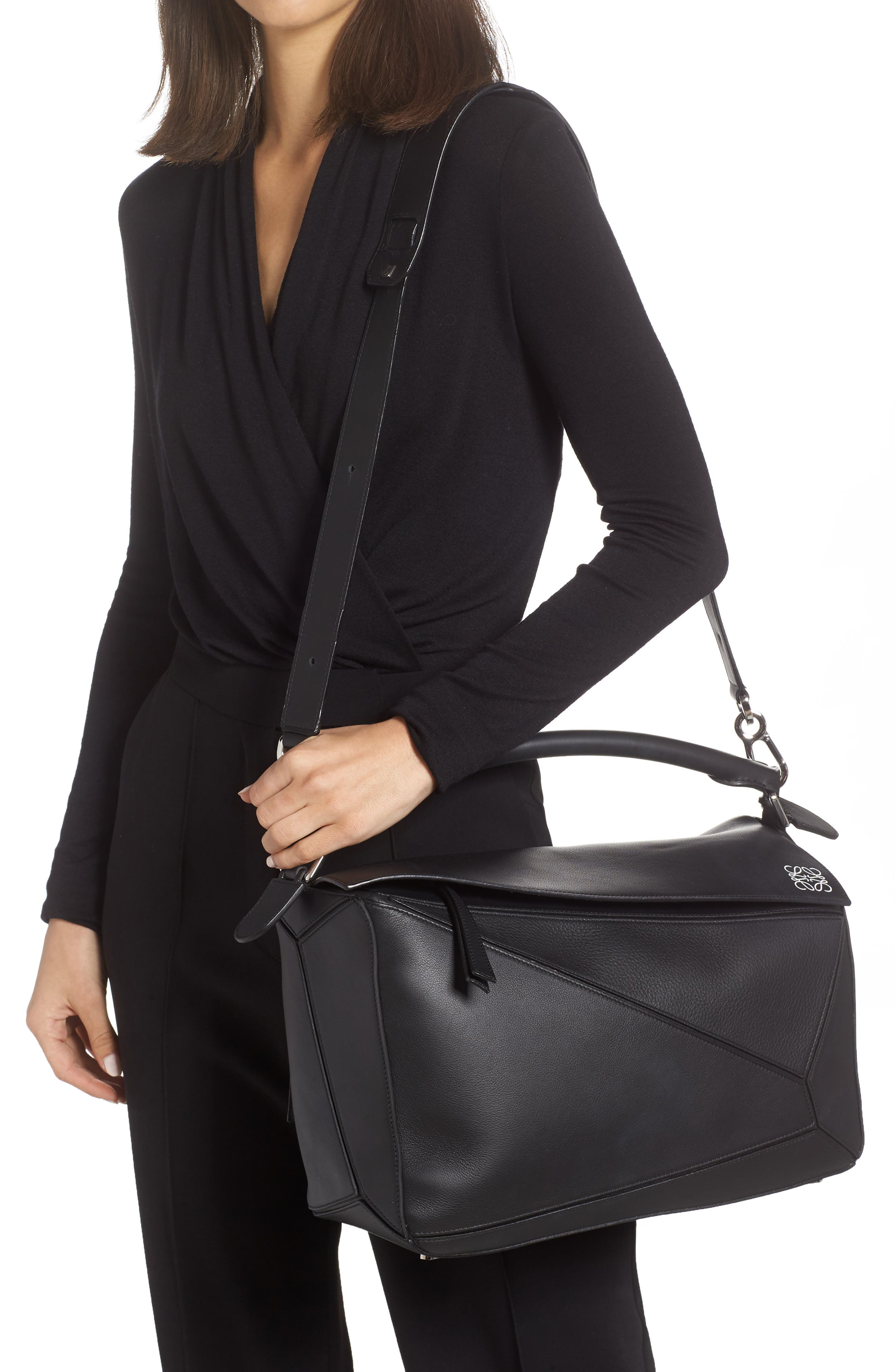 Loewe Large Puzzle Leather Bag, Alternate, color, 