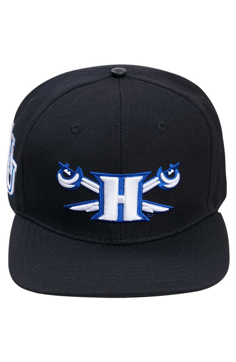 PRO STANDARD Men's Pro Standard Black Hampton Pirates Arch Over Logo Evergreen Snapback Hat, Alternate, color,