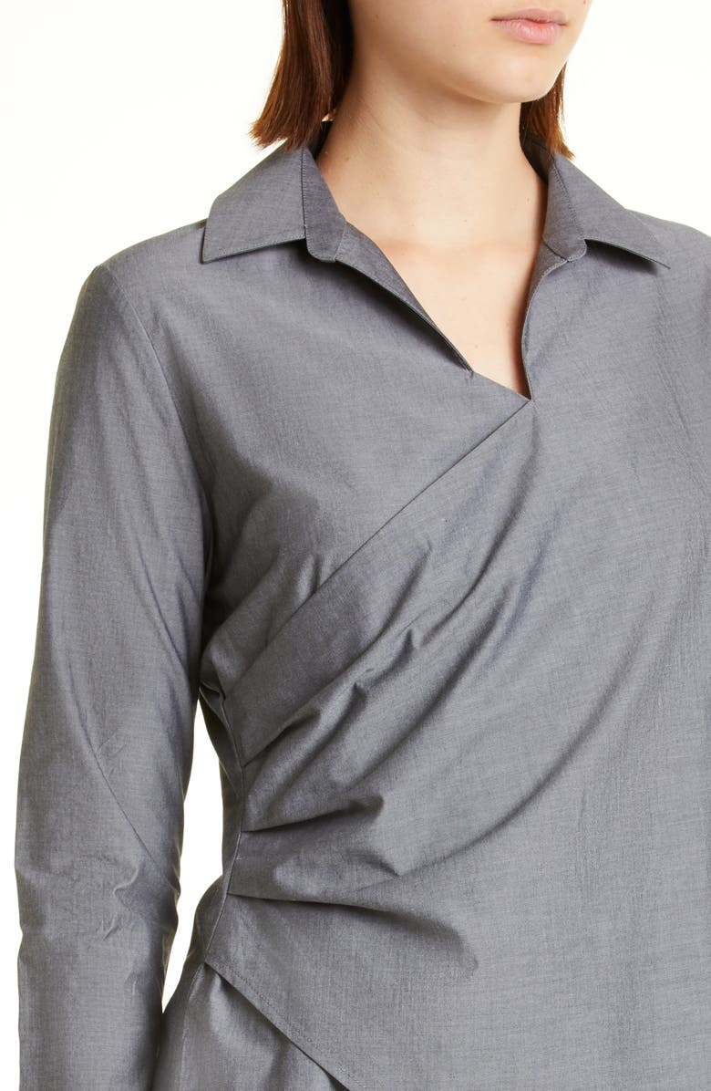 Misook Faux Wrap Cotton Blouse, Alternate, color, 