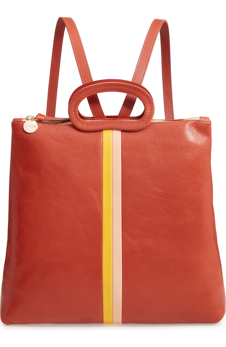 Clare V. Marcelle Leather Backpack, Main, color,