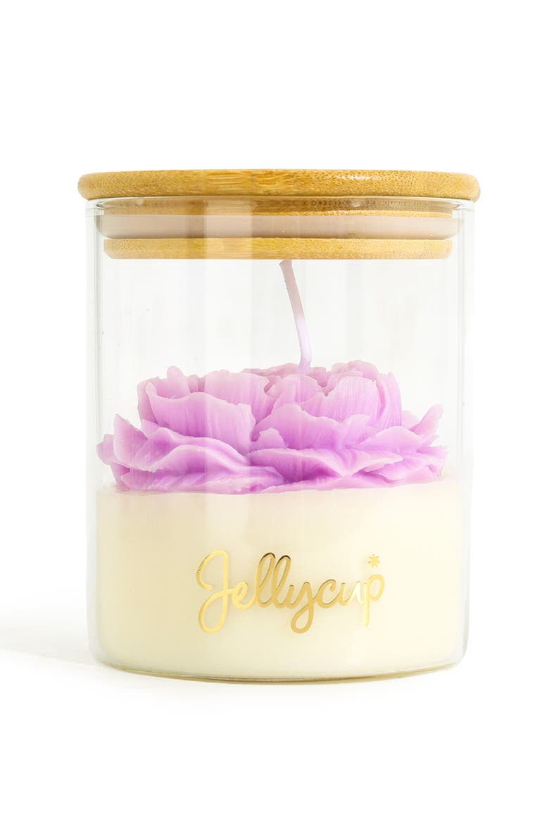 Peony Bloom Jar Soy Wax Candle, Main, color, Peony Lavender