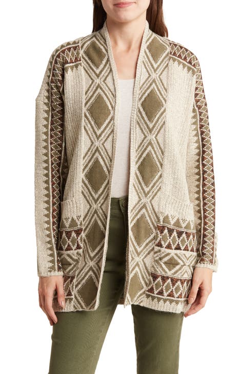 Allover Jacquard Knit Cardigan