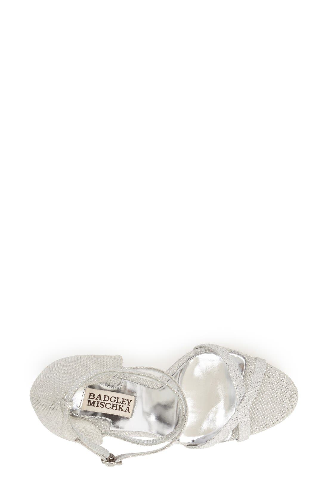 Badgley Mischka 'Dominique' Sandal, Alternate, color, SILVER METALLIC