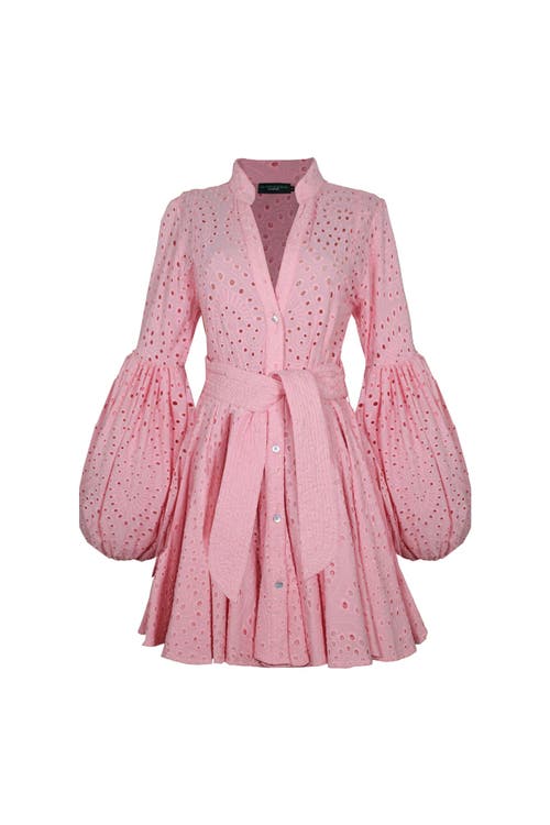 NO PISE LA GRAMA Carta Y Letra Dress in Pink Eyelet  product