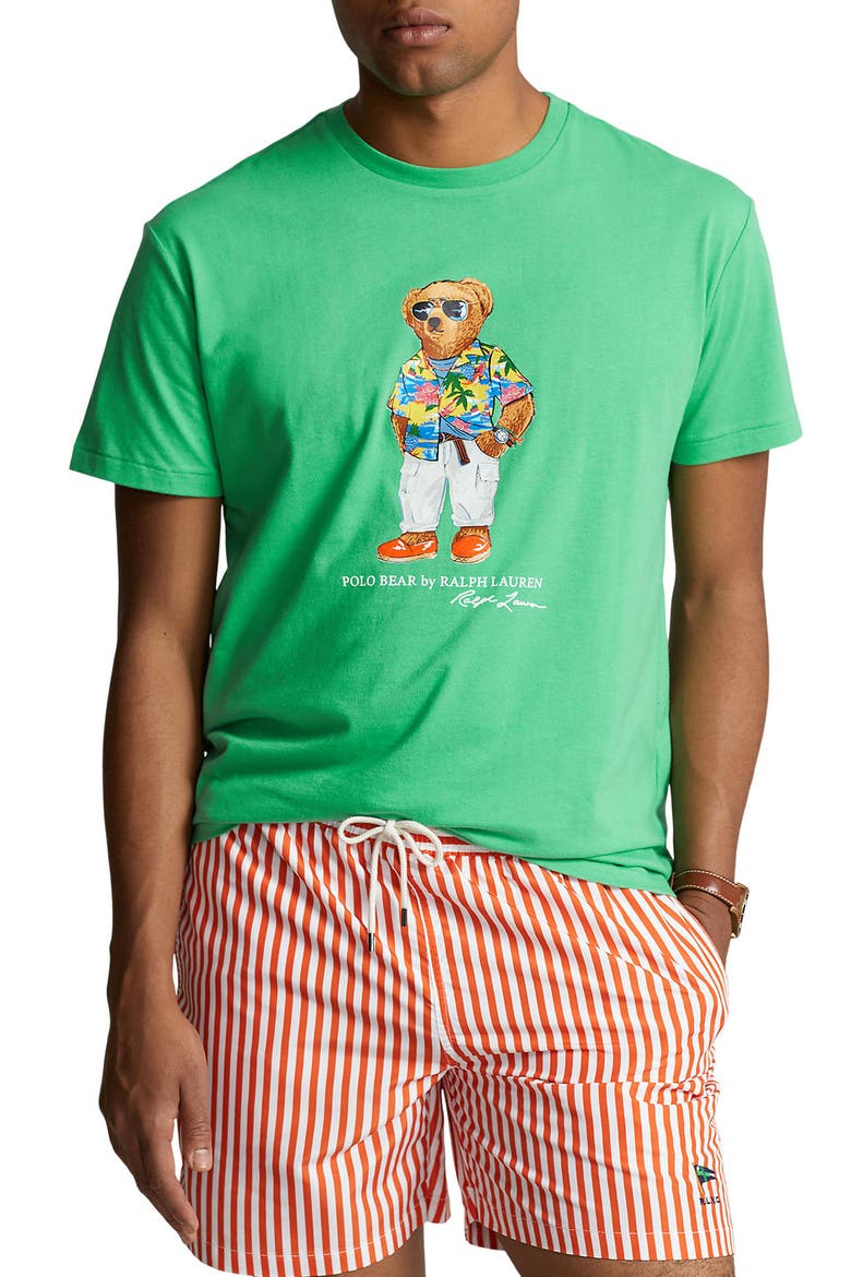 Polo Bear Graphic T-Shirt, Main, color, VNYRD GREEN BEACH CLUB BEAR