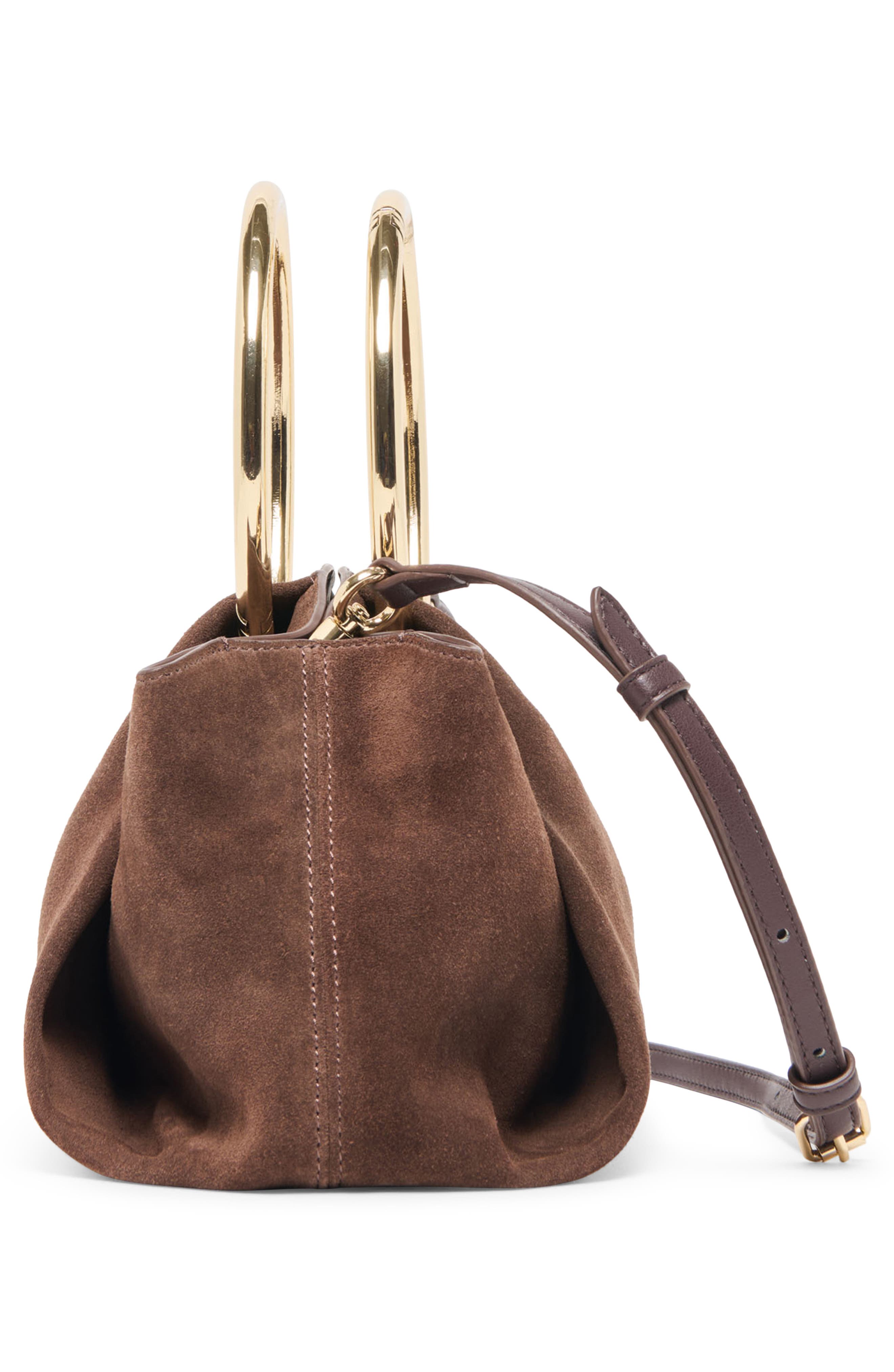 Dolce Vita Channing Suede Top Handle Bag, Alternate, color, Espresso