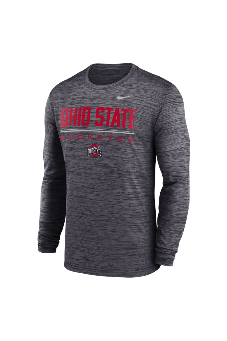 Men's Nike Black Ohio State Buckeyes Sideline Velocity Dri-FIT Long Sleeve T-Shirt, Alternate, color, Black