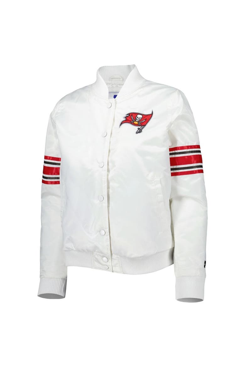 Women's Starter White Tampa Bay Buccaneers Line Up Satin Full-Snap Varsity Jacket, Alternate, color, White