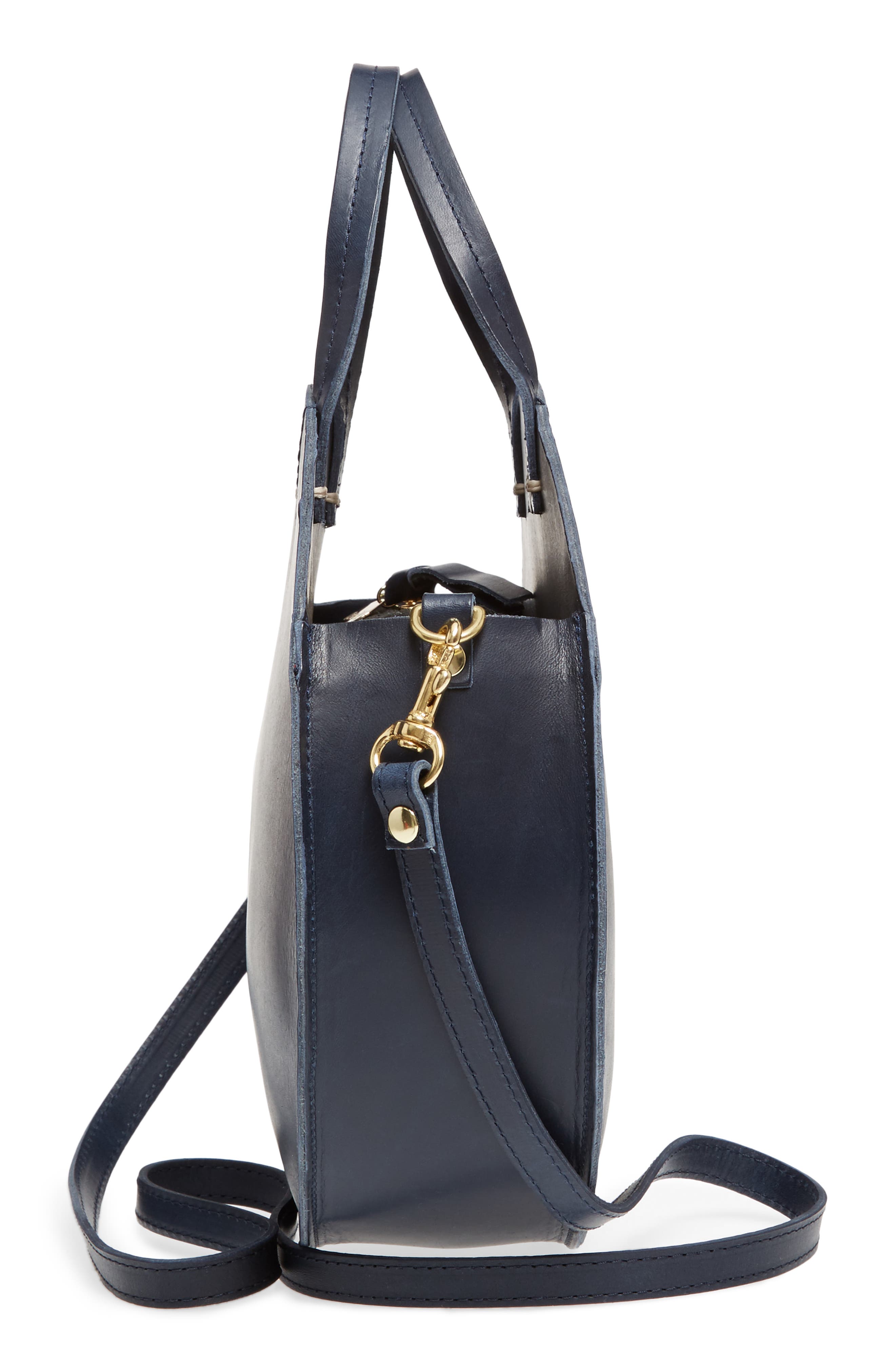 Clare V. Petite Alistair Leather Circular Crossbody Bag, Alternate, color, 