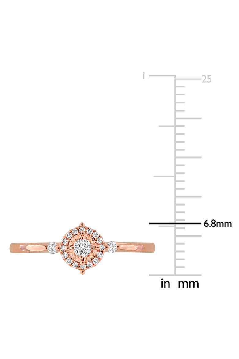 Lab-Grown Diamond Halo Promise Ring 14k, Alternate, color, Rose Gold