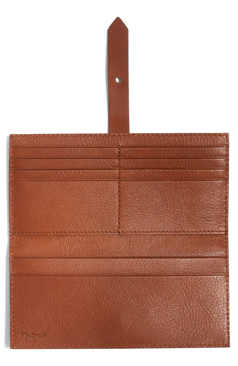 Madewell New Post Leather Wallet, Alternate, color, English Saddle