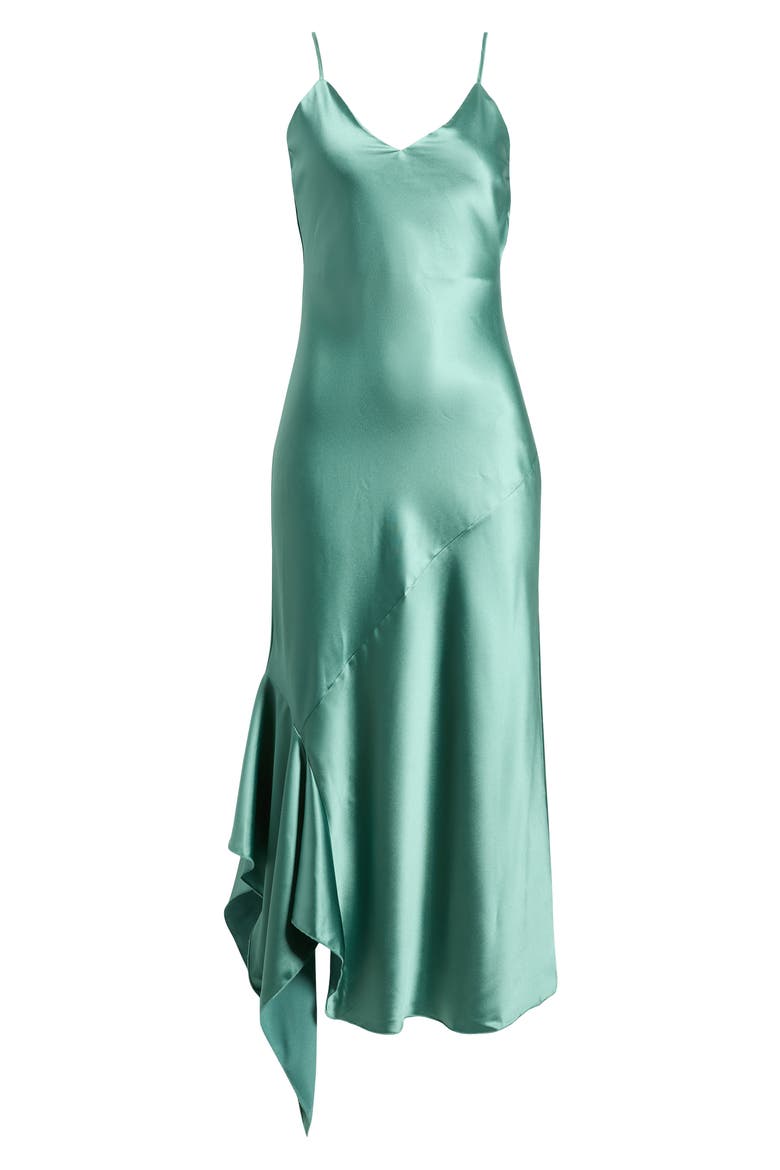 Sleeveless Satin Bias Slipdress, Alternate, color, SEA FOAM
