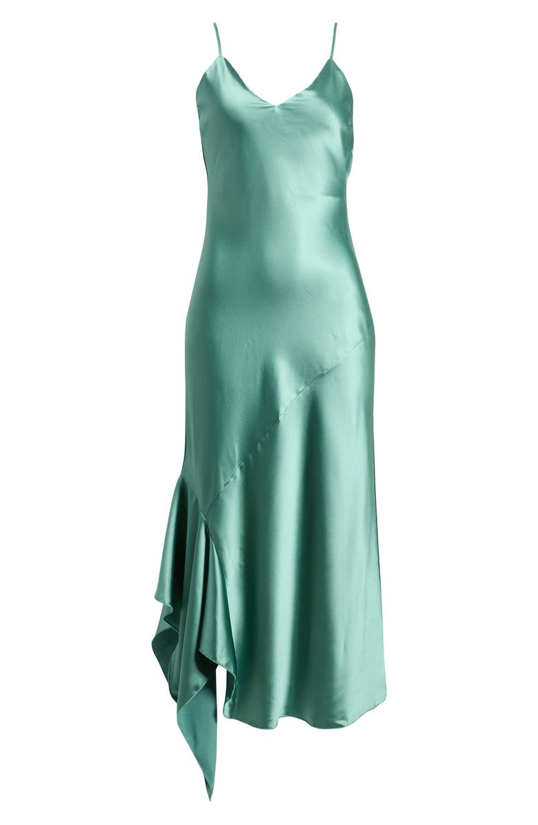 Emerald Sundae Sleeveless Satin Bias Slipdress, Main, color, 