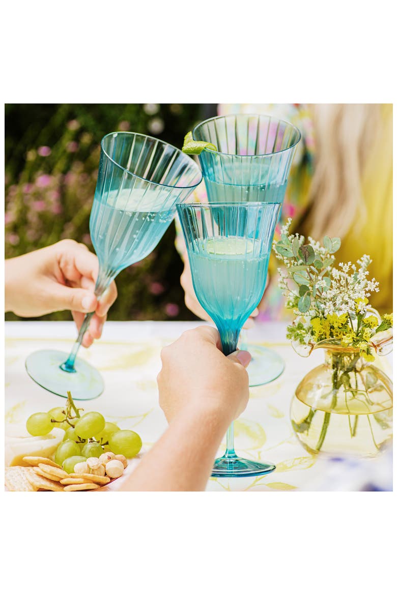 Natalia Teal Water Glass, Alternate, color, BLUE