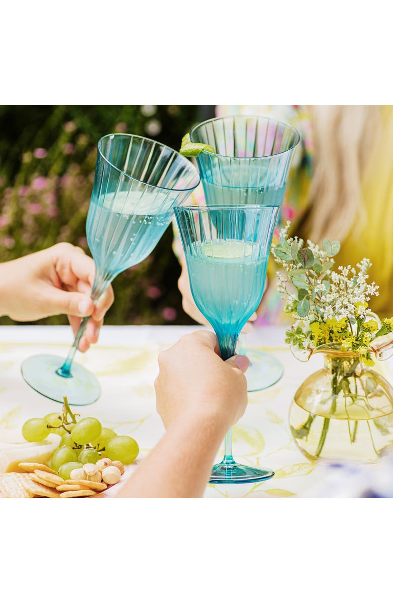 VIETRI Natalia Teal Water Glass, Alternate, color, Blue