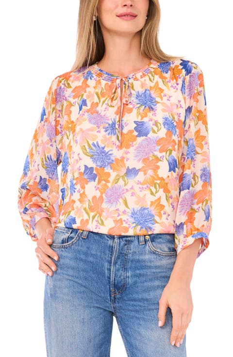 Floral Peasant Top