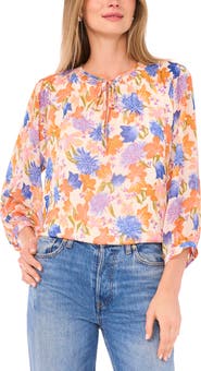 Vince Camuto Floral Peasant Top