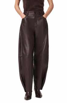 AllSaints Jett Barrel Leg Leather Pants