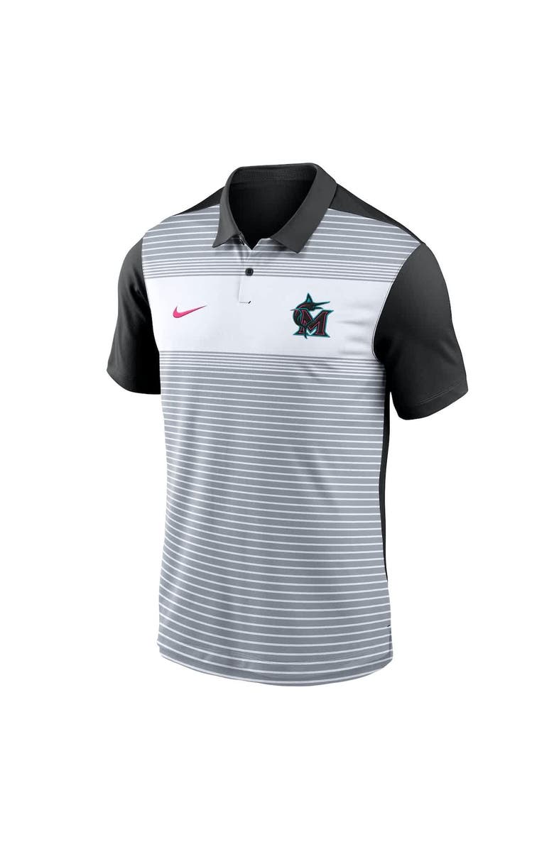 Nike Men's Nike White/Black Miami Marlins 2025 City Connect Fashion Legacy Icon Vapor Performance Polo, Alternate, color, White