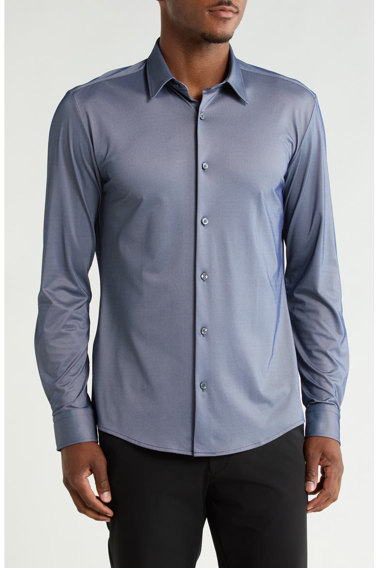 Slim Fit Roan Kent Button-Up Shirt, Main, color, NAVY