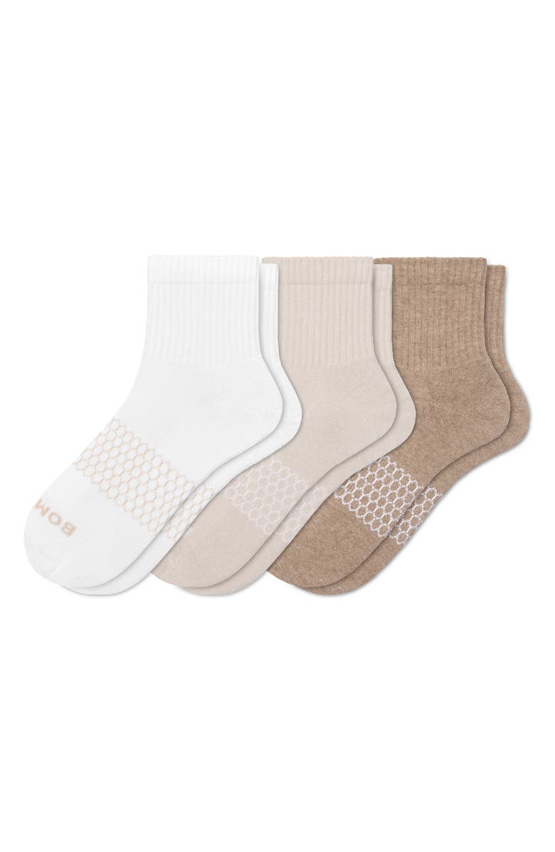 Bombas Assorted 3-Pack Quarter Crew Socks, Main, color,