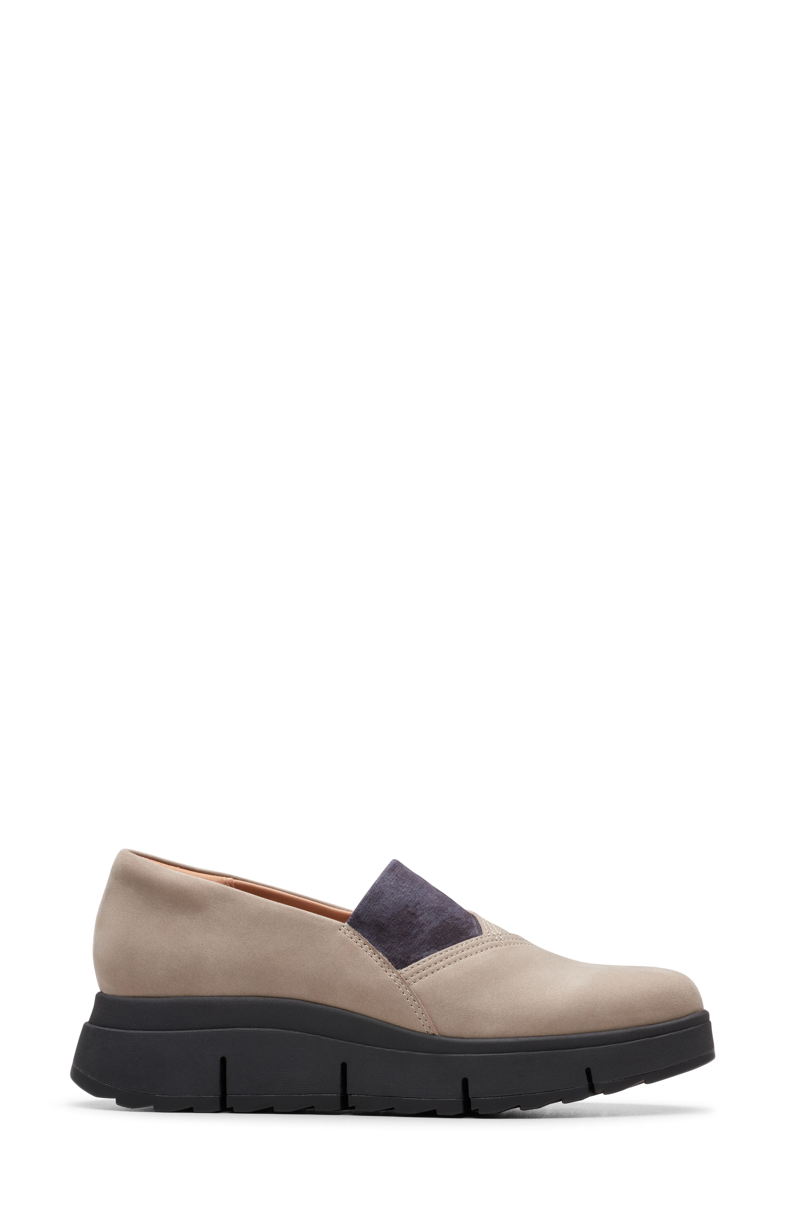 Clarks<sup>®</sup> Loriini West Platform Wedge Loafer, Alternate, color, Stone