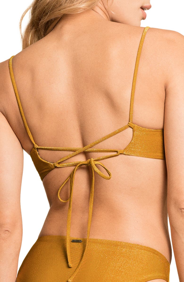 Maaji Honey Gold Shine Bikini Top, Alternate, color, 