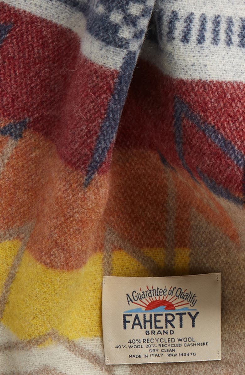 Faherty x Doug Good Feather Desert Earth Fire Wool Blend Scarf, Alternate, color, Brown