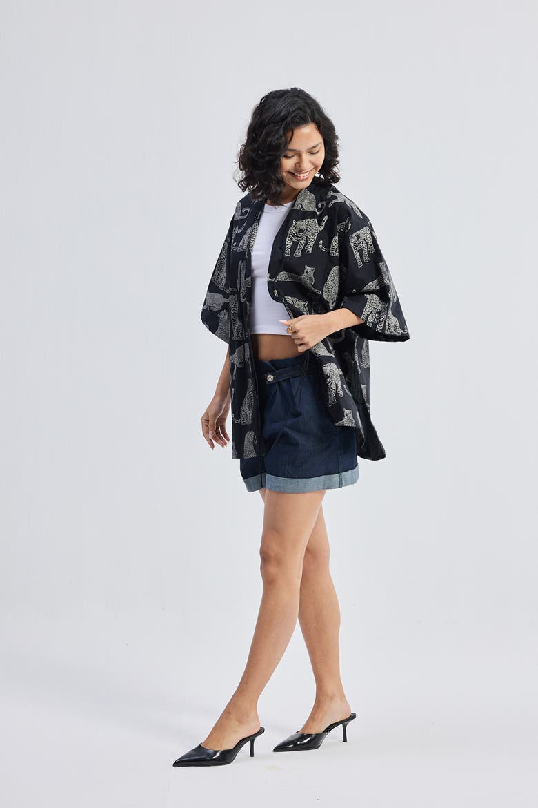 Oversized Shirt with Front Ties, Alternate, color, Black