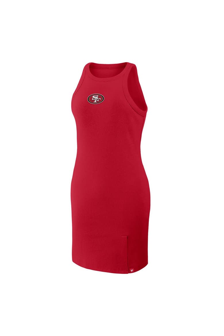 Women's Fanatics Scarlet San Francisco 49ers Push Beyond Tri-Blend Ribbed Sleeveless Dress, Alternate, color, Scarlet