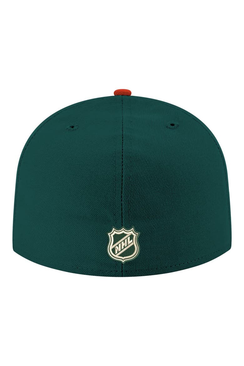 Men's New Era  Green Minnesota Wild Core Logo Two-Tone 59FIFTY Fitted Hat, Alternate, color, Green