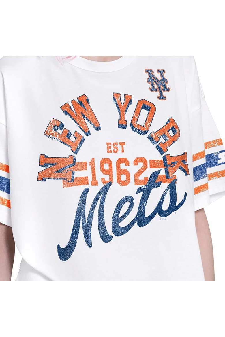 Women's Starter  White New York Mets Cropped Hurry Up Offense T-Shirt, Alternate, color, White