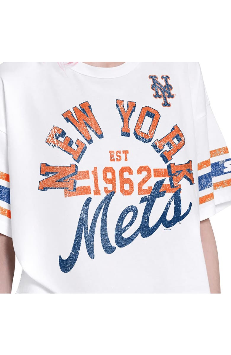 STARTER Women's Starter  White New York Mets Cropped Hurry Up Offense T-Shirt, Alternate, color, White