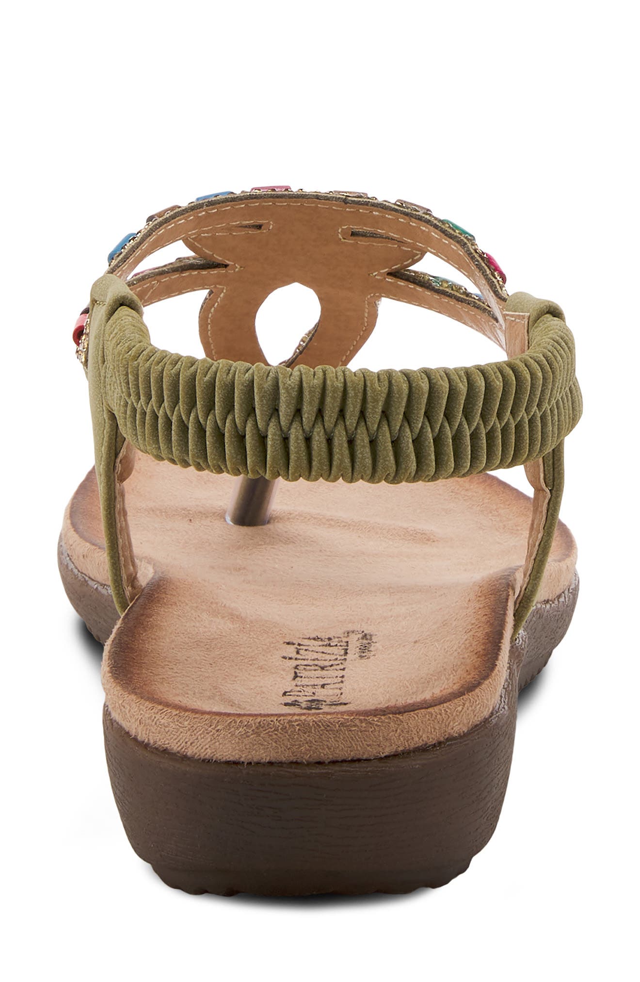 Crema Beaded Thong Sandal, Alternate, color, OLIVE GREEN