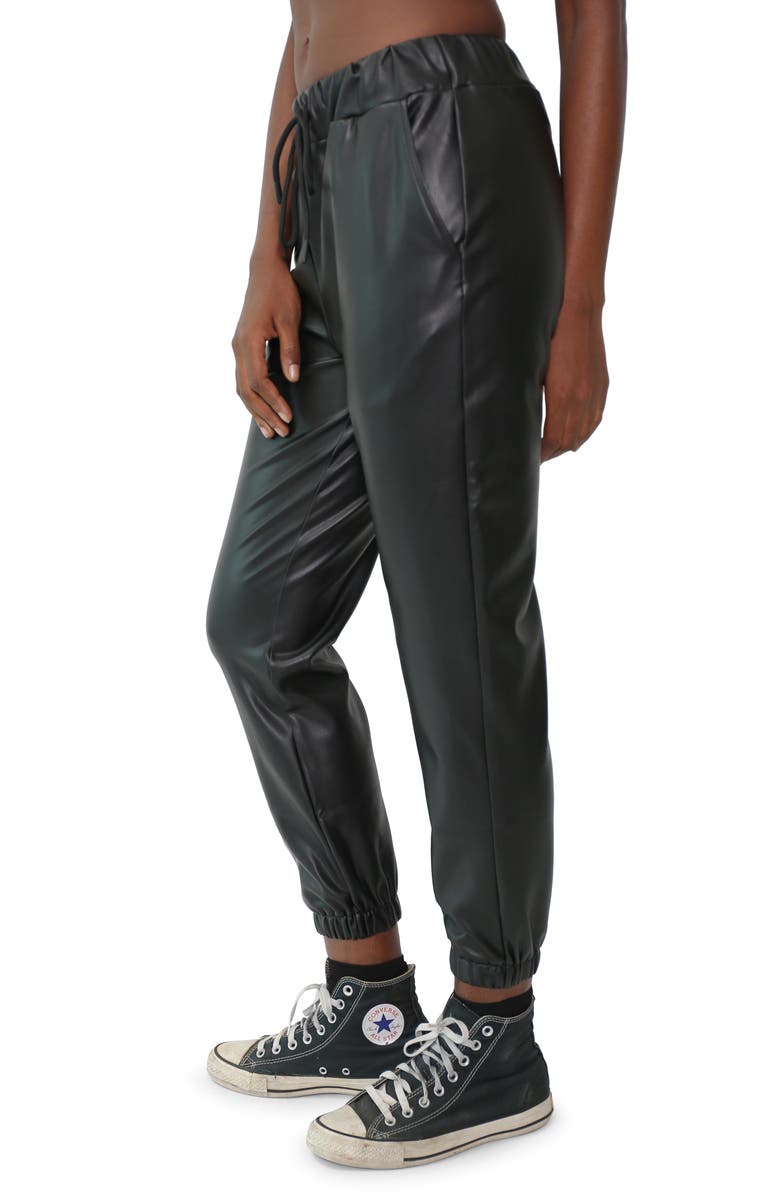 Electric & Rose Downtown Faux Leather Joggers, Alternate, color, 
