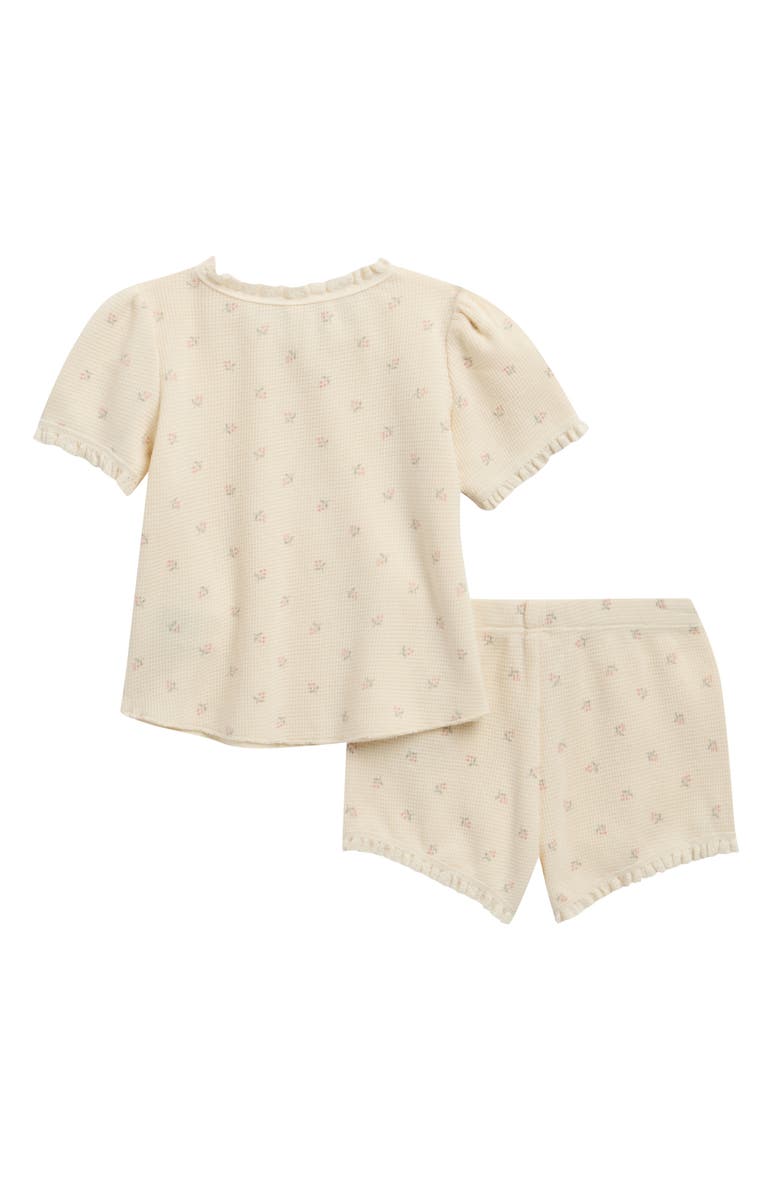 QUINCY MAE Kids' Ruby Ditsy Organic Cotton Top & Shorts Set, Alternate, color, Natural