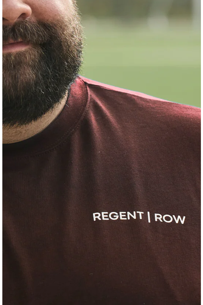 Men’s Organic Cotton T-Shirt Navy Blue | Classic Crew Neck Short Sleeve Tee with Logo, Soft Breathable Casual Top, Alternate, color, Maroon