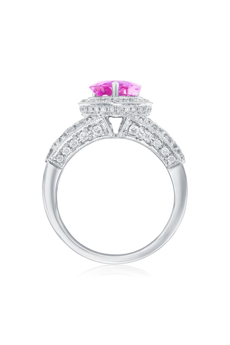 14K White Gold 0.84ct Pink Sapphire & 0.43cttw Diamond Ring, Alternate, color, Pink