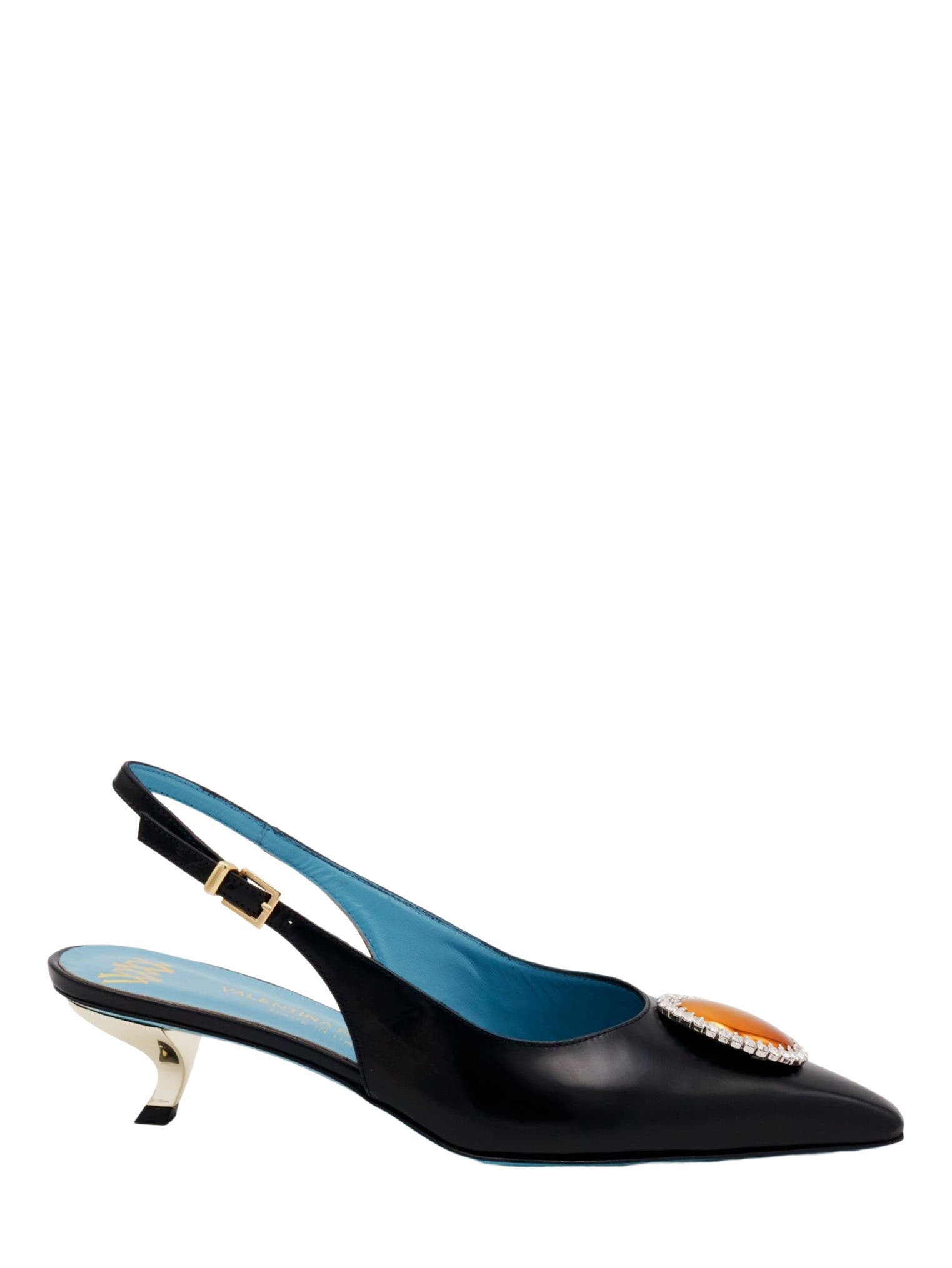 Valentina Rangoni Veronika  Low Heel Sling Pump, Alternate, color, Black Luce