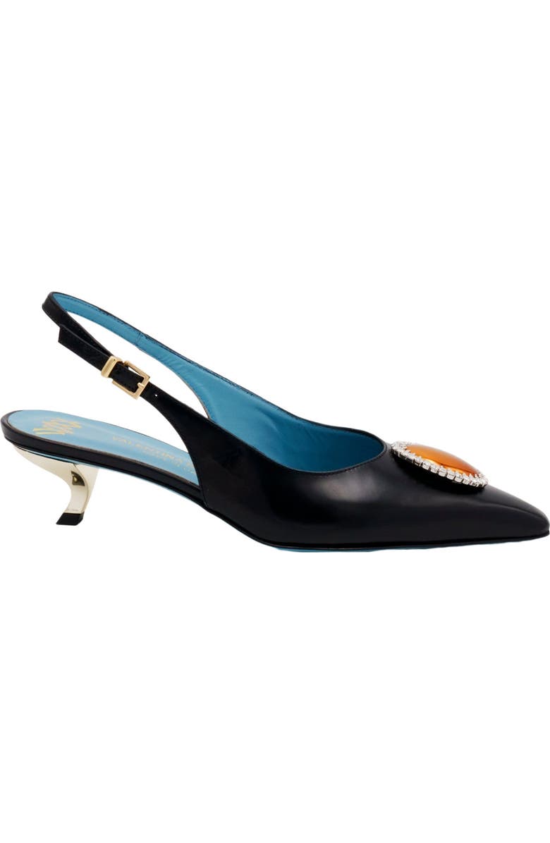 Valentina Rangoni Veronika Low Heel Sling Pump, Alternate, color, Black Luce