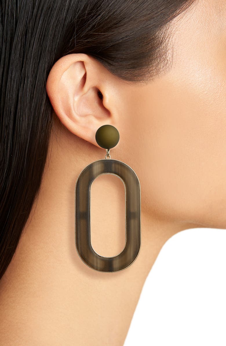 Leith Resin & Metal Statement Earrings, Alternate, color,