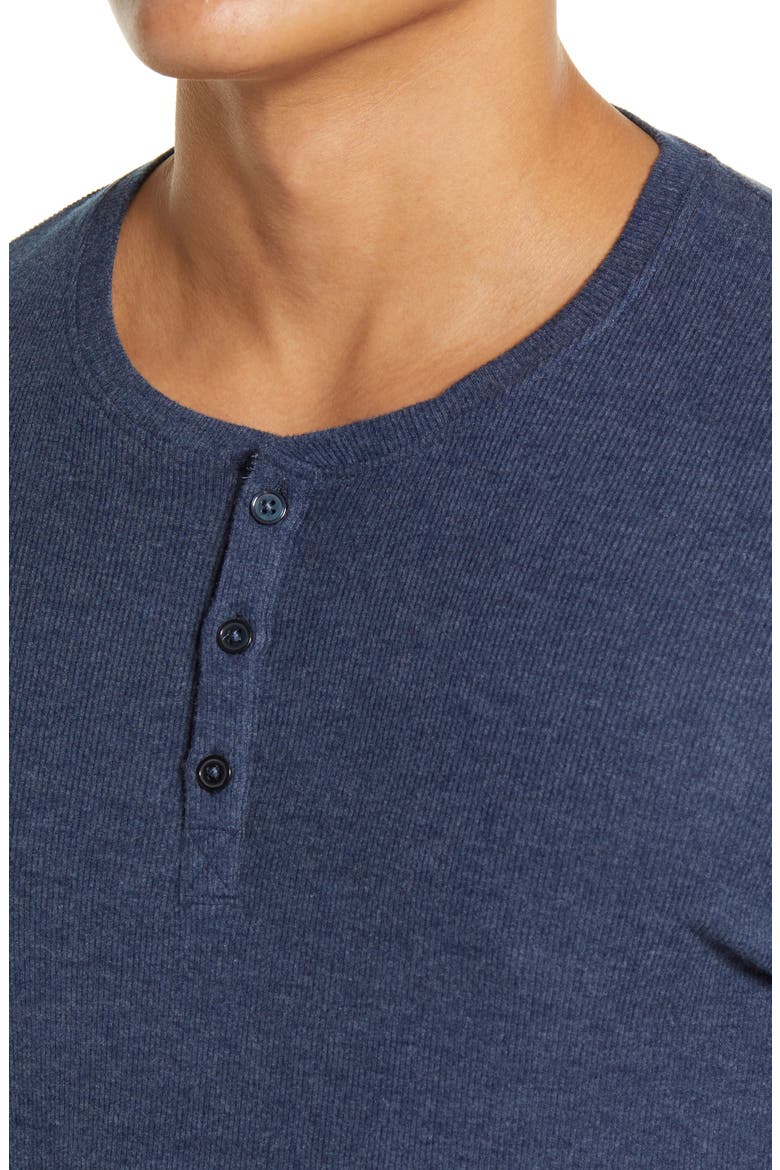 Long Sleeve Henley Lounge Shirt, Alternate, color, DRESS BLUES HEATHER